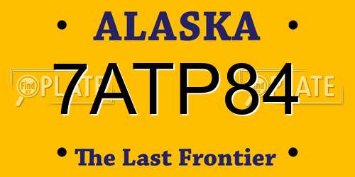 7ATP84 Alaska License Plate