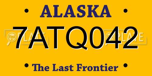 7ATQ042 Alaska License Plate
