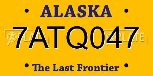 7ATQ047 Alaska License Plate