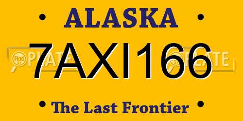 7AXI166 Alaska License Plate