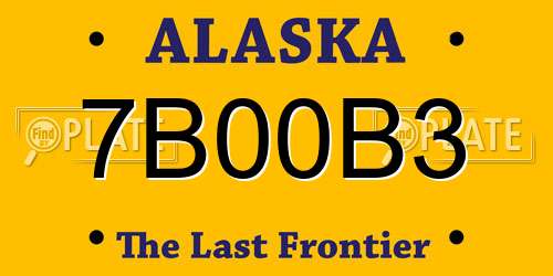 7B00B3 Alaska License Plate