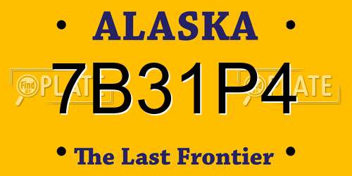 7B31P4 Alaska License Plate
