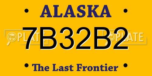 7B32B2 Alaska License Plate