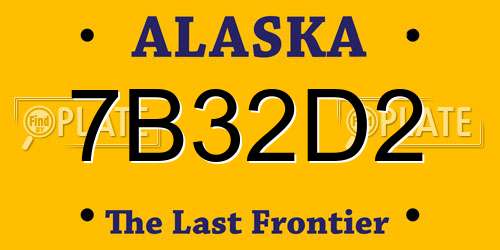 7B32D2 Alaska License Plate