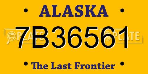 7B36561 Alaska License Plate
