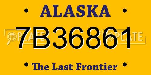 7B36861 Alaska License Plate