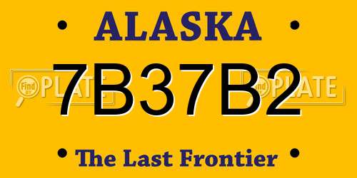 7B37B2 Alaska License Plate