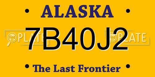 7B40J2 Alaska License Plate