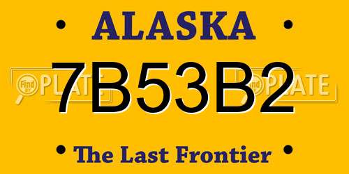 7B53B2 Alaska License Plate