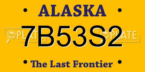 7B53S2 Alaska License Plate