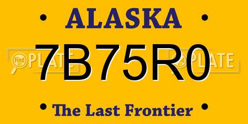 7B75R0 Alaska License Plate