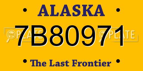 7B80971 Alaska License Plate