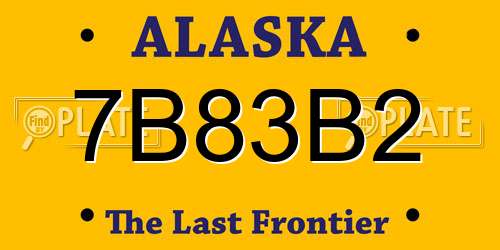 7B83B2 Alaska License Plate