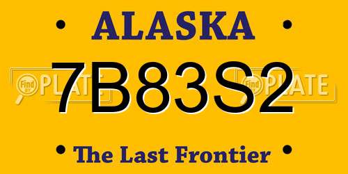 7B83S2 Alaska License Plate