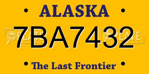 7BA7432 Alaska License Plate