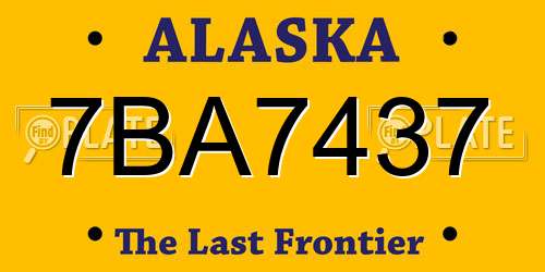 7BA7437 Alaska License Plate