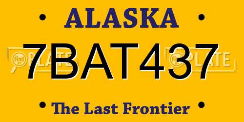 7BAT437 Alaska License Plate