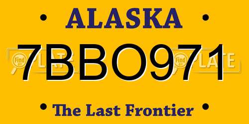 7BBO971 Alaska License Plate