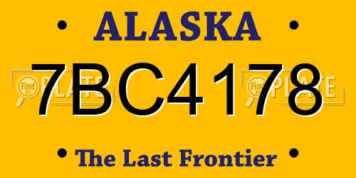 7BC4178 Alaska License Plate