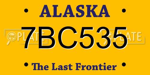 7BC535 Alaska License Plate