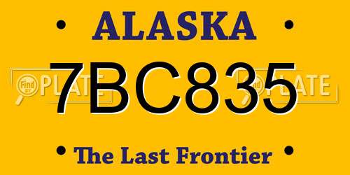 7BC835 Alaska License Plate