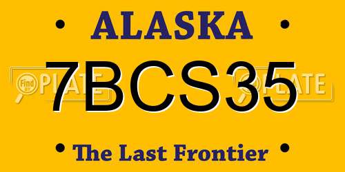 7BCS35 Alaska License Plate