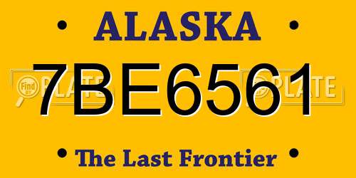 7BE6561 Alaska License Plate
