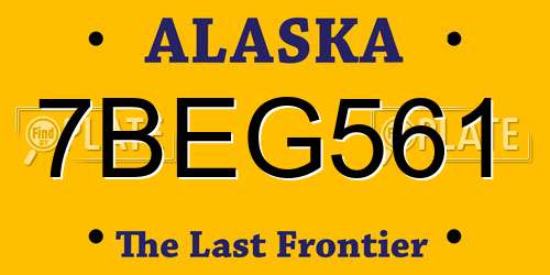 7BEG561 Alaska License Plate