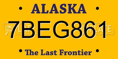7BEG861 Alaska License Plate