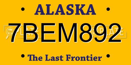 7BEM892 Alaska License Plate