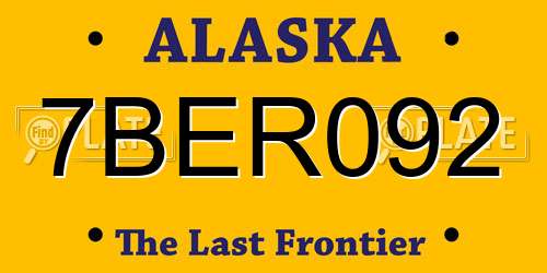 7BER092 Alaska License Plate