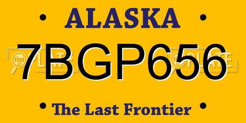 7BGP656 Alaska License Plate