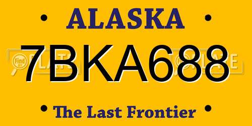 7BKA688 Alaska License Plate