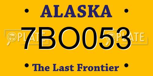 7BO053 Alaska License Plate