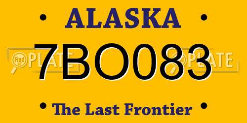 7BO083 Alaska License Plate