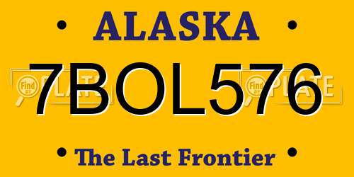 7BOL576 Alaska License Plate
