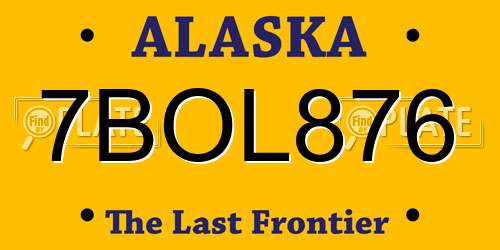 7BOL876 Alaska License Plate