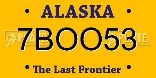 7BOO53 Alaska License Plate
