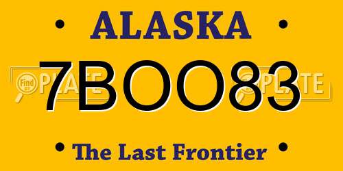7BOO83 Alaska License Plate