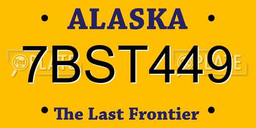 7BST449 Alaska License Plate