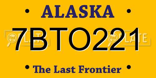 7BTO221 Alaska License Plate