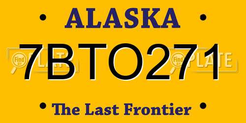 7BTO271 Alaska License Plate