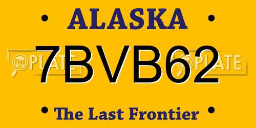 7BVB62 Alaska License Plate