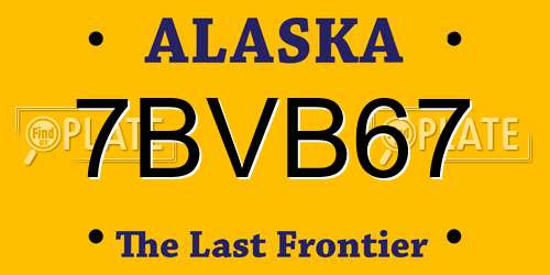 7BVB67 Alaska License Plate