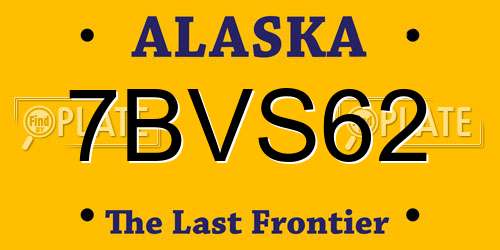 7BVS62 Alaska License Plate