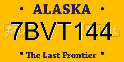 7BVT144 Alaska License Plate