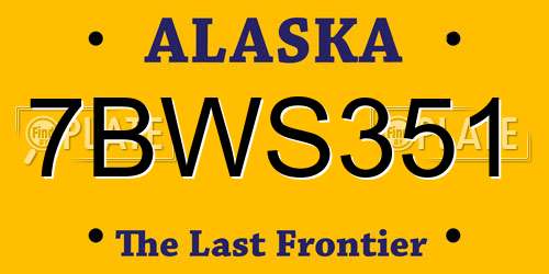 7BWS351 Alaska License Plate