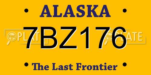7BZ176 Alaska License Plate