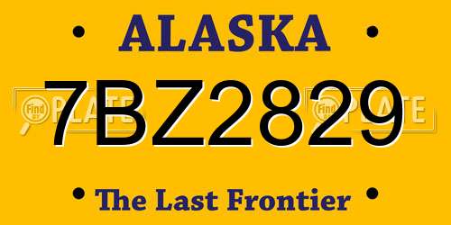 7BZ2829 Alaska License Plate