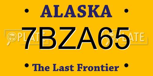 7BZA65 Alaska License Plate